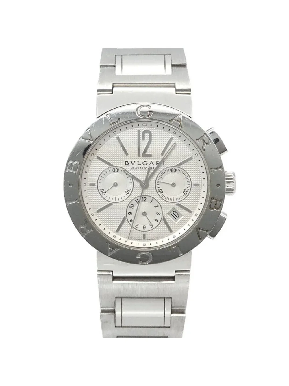 Bvlgari Chronograph Watch Date Silver Automatic